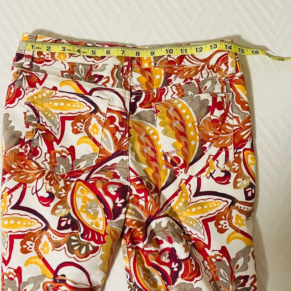 CHICO’S Girlfriend Slim Leg Ankle Jeans Paisley Print - Picture 5 of 7